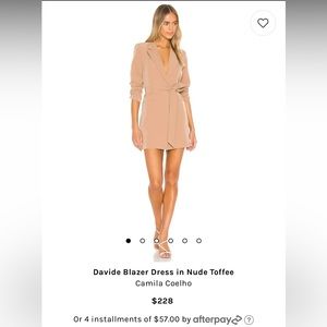 Davide Blazer Dress in Nude Toffee Camila Coelho from Revolve size xs